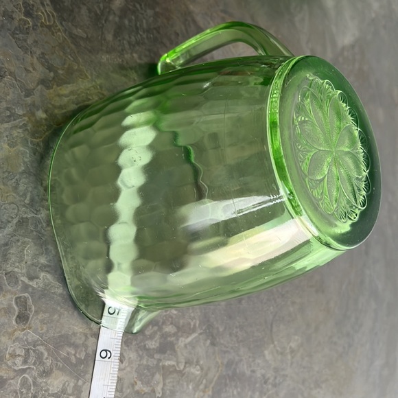 Uranium Green Glass Pitcher or Vase - Picture 3 of 7